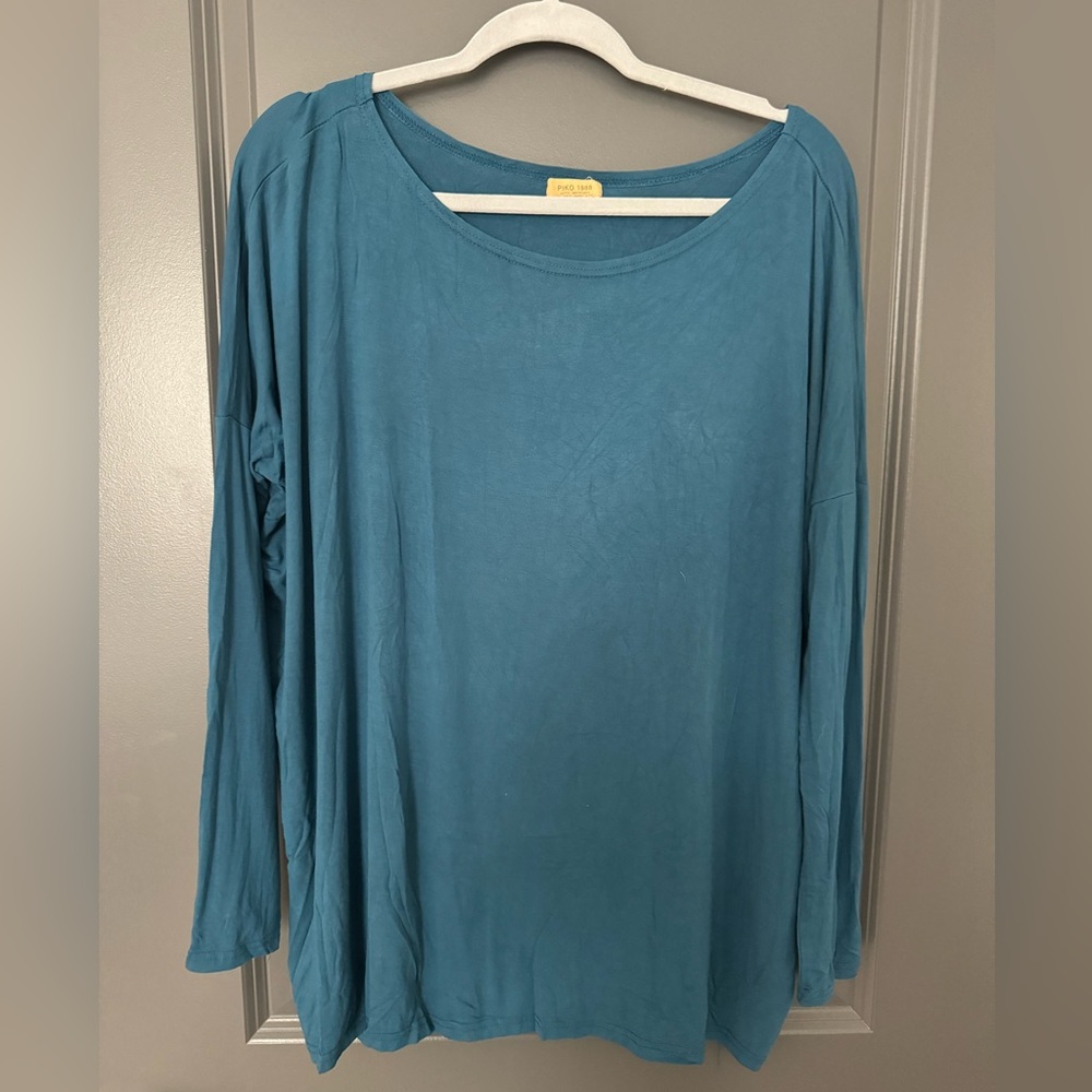 Piko Teal Long-Sleeve Shirt Size: L